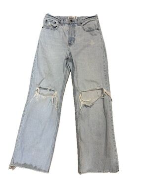 Abercrombie & Fitch The 90’s Relaxed High-rise Distressed Straight-Leg Jeans